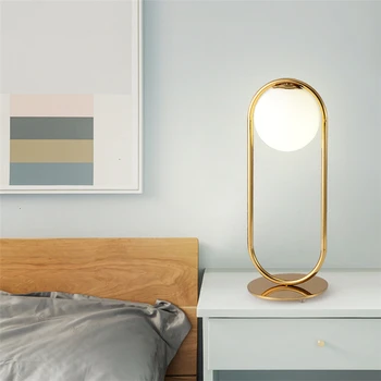 

Wholesale Modern Luxury Led Gold Glass Ball Shape Bedside Light Table Lamp Lamparas De Techo Colgante kitchen dining bar