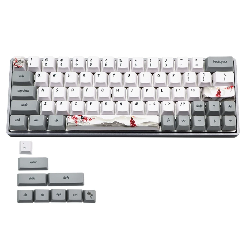 73 Keys Dye Sublimation Mechanical Keyboard Cute Keycaps PBT OEM Profile Plum Keycap For GH60 GK61 GK64 Keyboard Keycap 73 Keys Dye Sublimation Mechanical Keyboard Cute Keycaps PBT OEM Profile Plum Keycap For GH60 GK61 GK64 Keyboard Keycap
