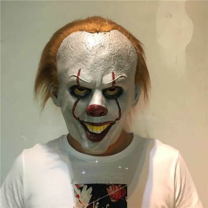 Взрослый ребенок полная маска для лица фильм это Pennywise косплей реквизит ужас одежда для клоуна шлем Хэллоуин реквизит подарок