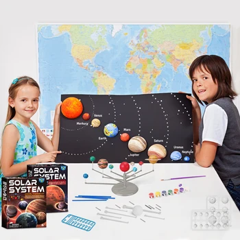 Solar System Model DIY Toys Child Science and Technology Learning Solar System Planet Teaching Assembly Coloring Educational Toy 6
