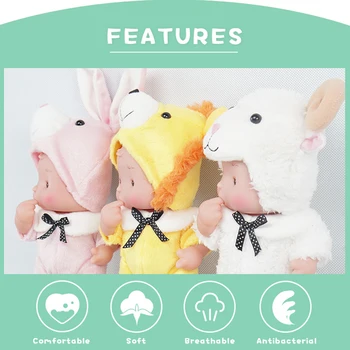 

7-Inch Cute Handmade Dolls Babies Toys Sculpted Animal Doll Toy Infant Model Doll DIY Change Wear Clothes Little person doll