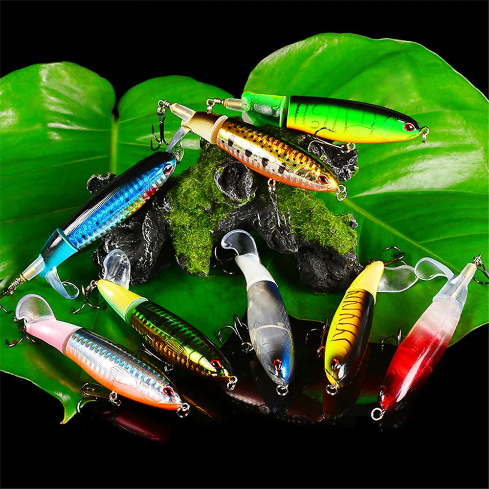 

Whopper Popper 11cm Topwater Fishing Lure Artificial Bait Hard Plopper Soft Rotating Tail Fishing Tackle Geer