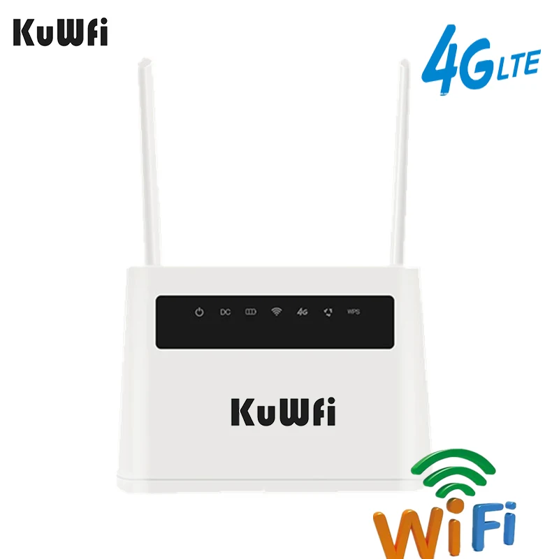 KuWFi 300 Мбит/с 4G LTE Wifi роутер 5000 мАч Внешний аккумулятор разблокированный