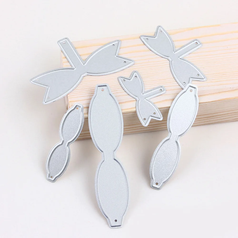 

6 PCS Assorted Size Metal Bow Knot Tie Cutting Dies Set Embossing Stencils Templates Mould for DIY Scrapbooking Album Paper Card