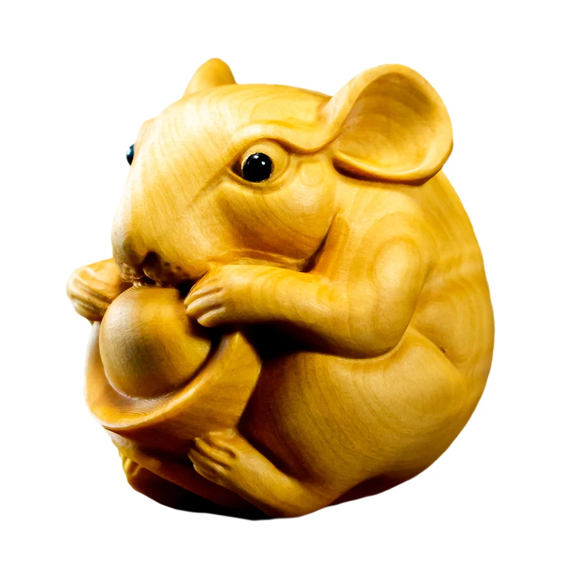 Симпатичная мышь деньги крыса подарок на год маленькие фигурки деревянная