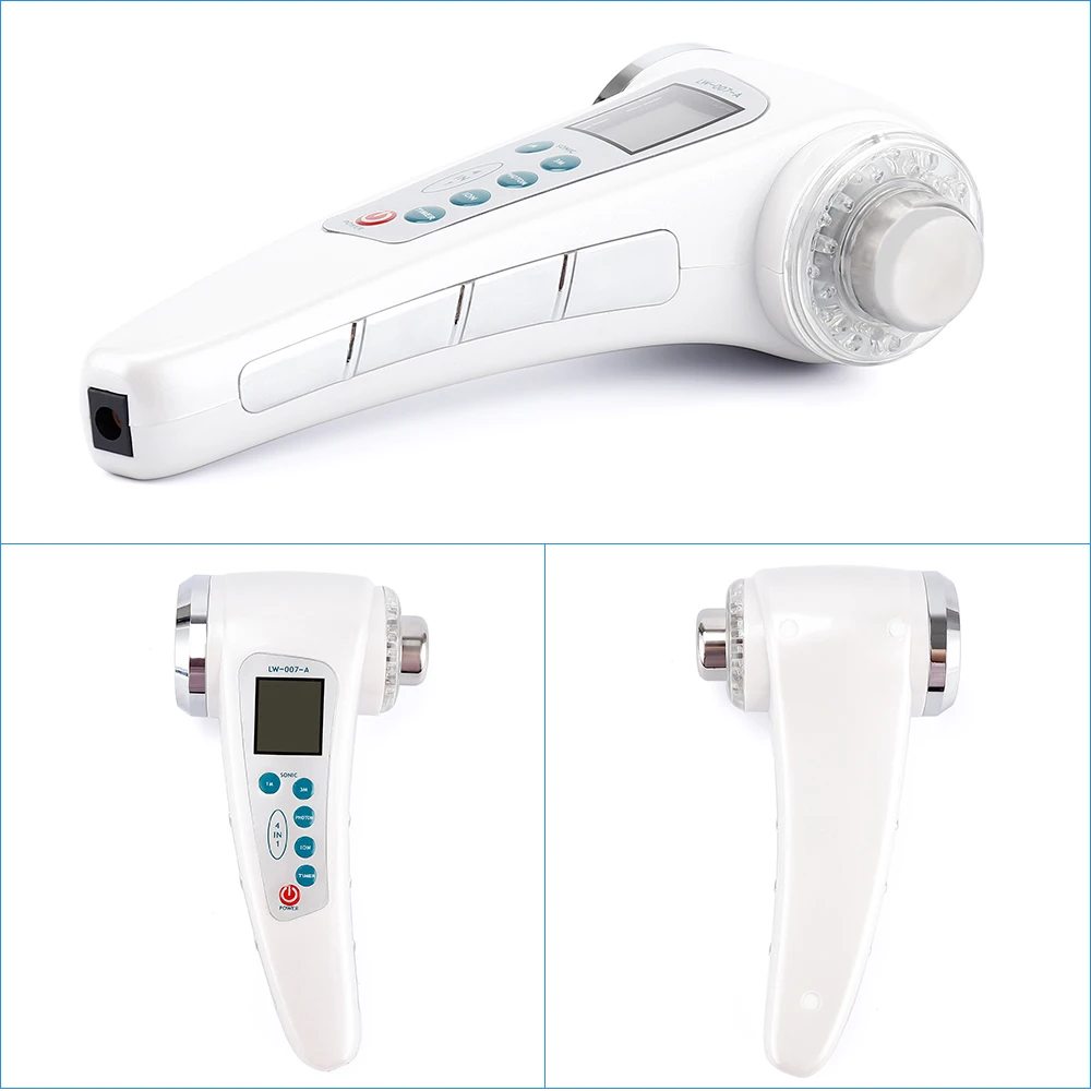  Ultrasonic Face Massager 7 Colors LED Light Facial Photon Ultrasound Therapy Skin Care Body Slim An - 4000086321304