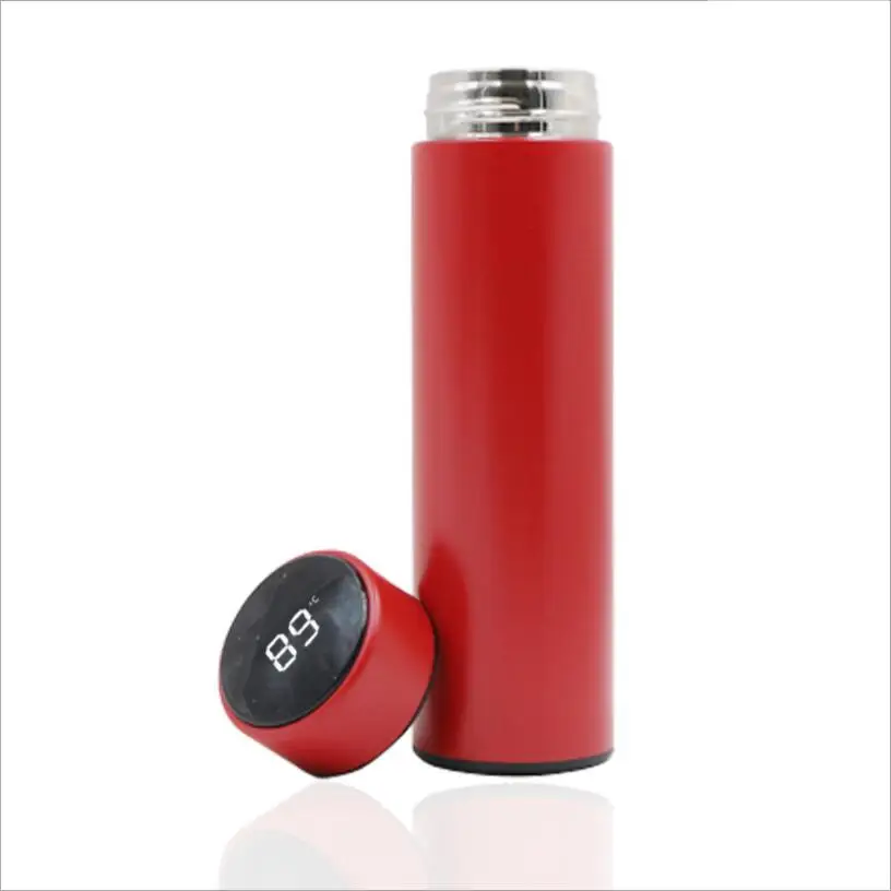 500 мл цветная нержавеющая сталь Интеллектуальная термоизоляционная вакуумная колба бутылка термос кофейная чашка кружка температурный дисплей - Цвет: red