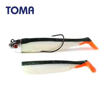 

TOMA Black Minnow Fishing Lure Soft Baits 15g 30g Jig Head Seabass Swimbait Wobber Silicone Lure for Pike Seabass Fishing