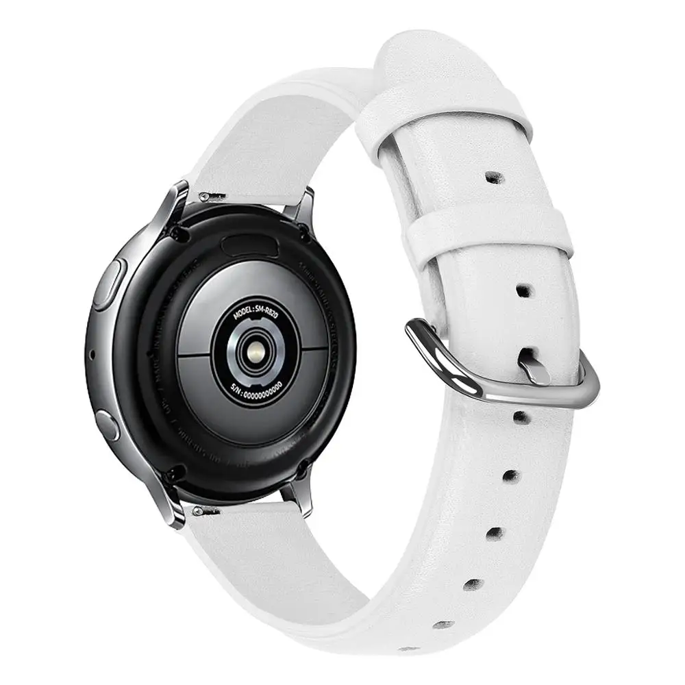 22 мм ремешок для часов из натуральной кожи для часов huawei GT/GT 2 46 мм ремешок спортивный браслет для samsung Galaxy watch 46 мм - Цвет: white