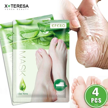 

Aloe Vera Foot Peeling Mask for Legs Feet Masks Socks Pedicure Remove Dead Skin Smooth Exfoliating Socks Foot Care 4pcs=2pair