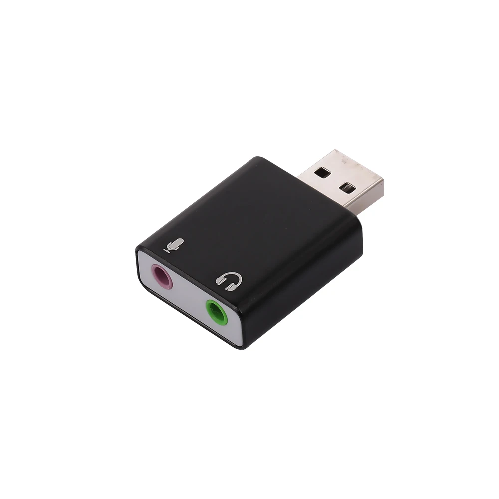 Алюминиевый сплав USB внешний стерео звуковой адаптер USB Аудио Звуковая карта Виртуальный 7,1 микрофонный конвертер с 3,5 мм разъемом