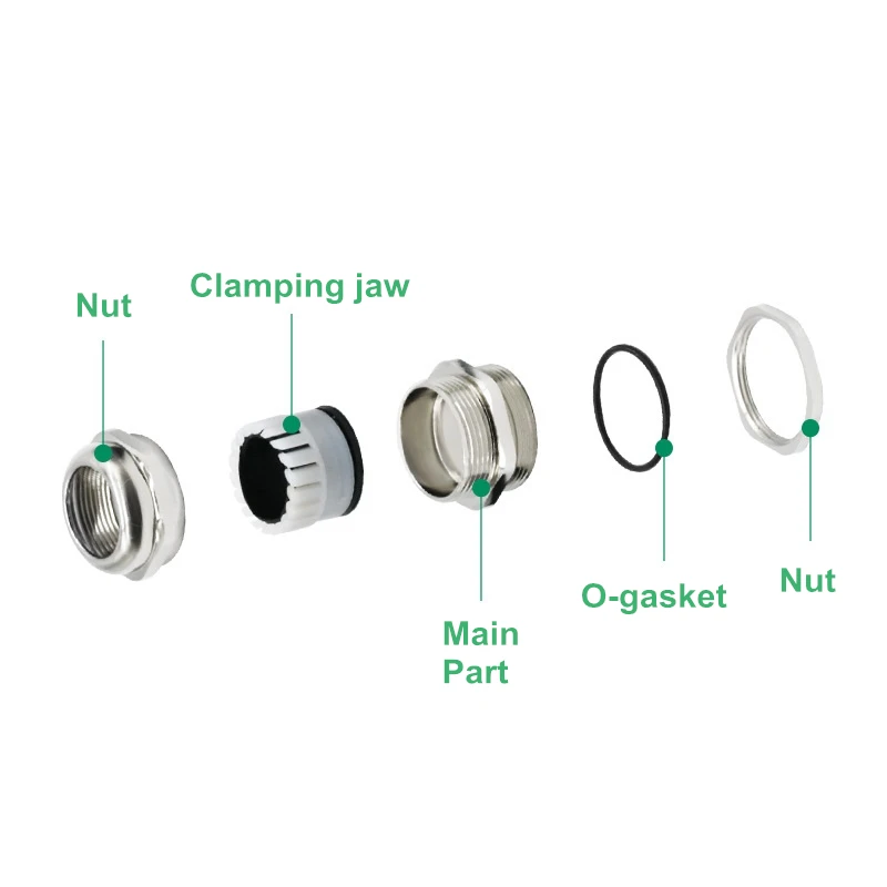 Waterproof Cable Gland Brass Nickel Metal IP68 Cable Connector PG7 Wire Connector M16 High Quality Cheap Price Glands