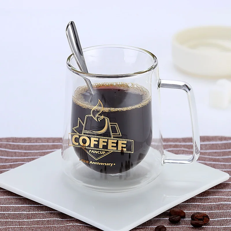 Originality Double-Wall Coffee Cup High Borosilicate Glass Heat Insulation Breakfast Cappuccino Latte Milk Mug Office Teacup