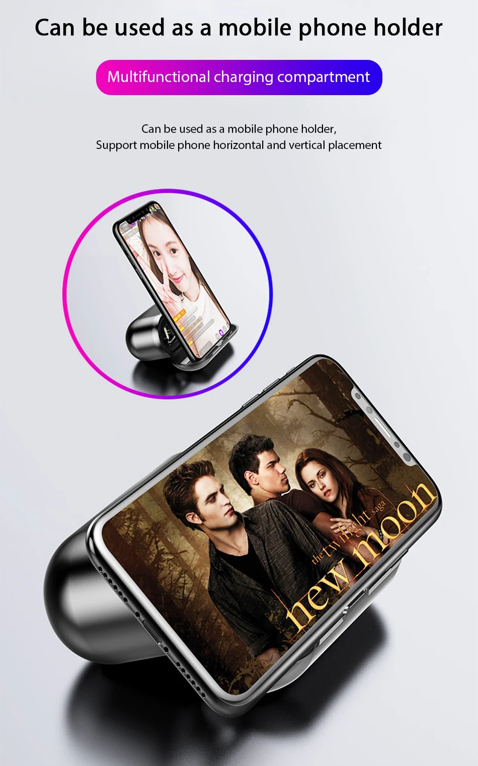 ACCEZZ TWS Bluetooth беспроводные наушники Hi-Fi стерео сенсорное управление гарнитура с зарядным устройством коробка экстал Банк питания зарядное устройство держатель телефона