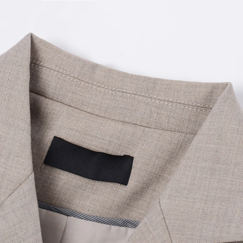 [EAM] Women Gray Double Breasted Pleated