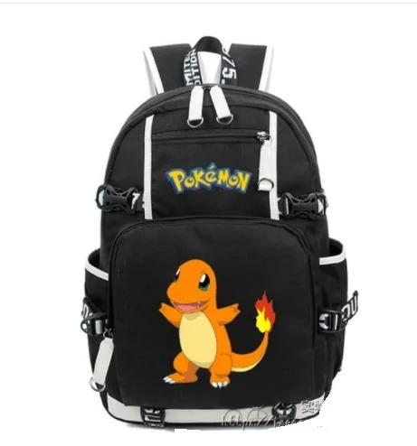 as pictures Игра Pokemon GO Pocket Monste pikachu рюкзак Charizard холст с принтом для мужчин и женщин школьная сумка дорожная сумка рюкзак - Цвет: as pictures