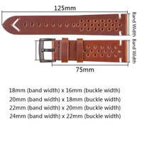 Bracelet de montre respirant en cuir de vache fait à la main 18 20 22 24mm hommes femmes 4 couleurs cire d'huile bracelet en cuir véritable accessoires de bracelet de montre 3