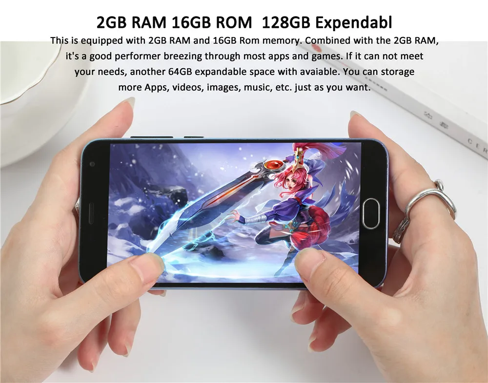 2GB RAM 16GB ROM  128GB Expendabl