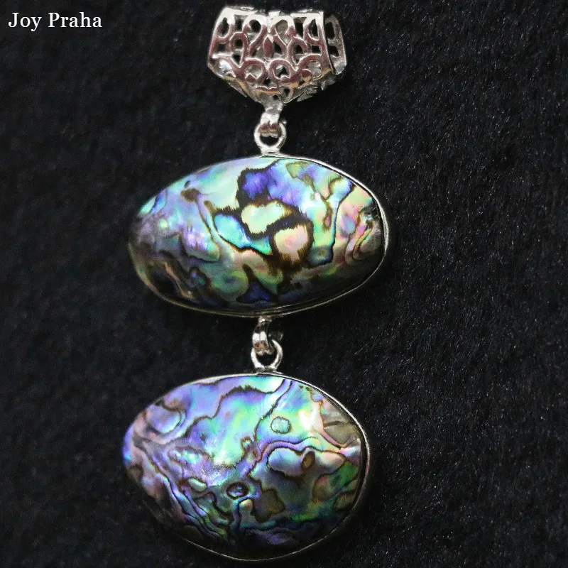 

Personality clavicle chain pendant / Color fashion abalone shell double oval pendant 18*33mm 20*33mm / wholesale dropshipping
