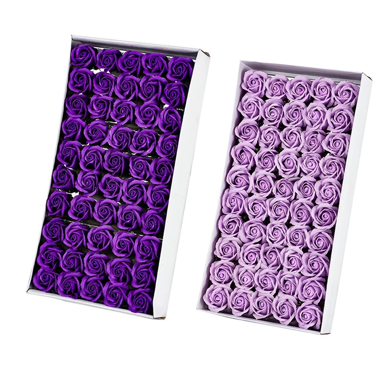 

100Pcs Floral Scented Bath Soap Rose Flower Petals Plant Essential Oil Rose Soap Set Bath Soap Shaped Petals Wedding Party Gifts