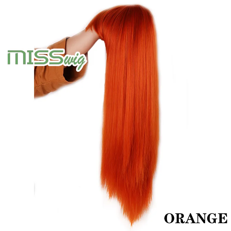 Miss wig синтетические волосы длинные прямые 60 см 300 г черные оранжевые красные парики на голову для женщин наращивание волос высокотемпературное волокно