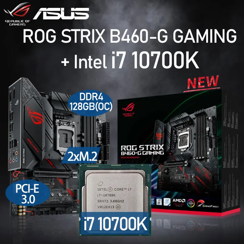 LGA 1200 Asus ROG STRIX B460 G GAMING Motherboard Set + Intel Core i7