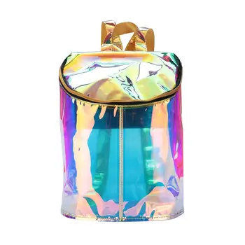 

Women Candies Hologram Transparent Holographic Book Bag Racksacks Backpack