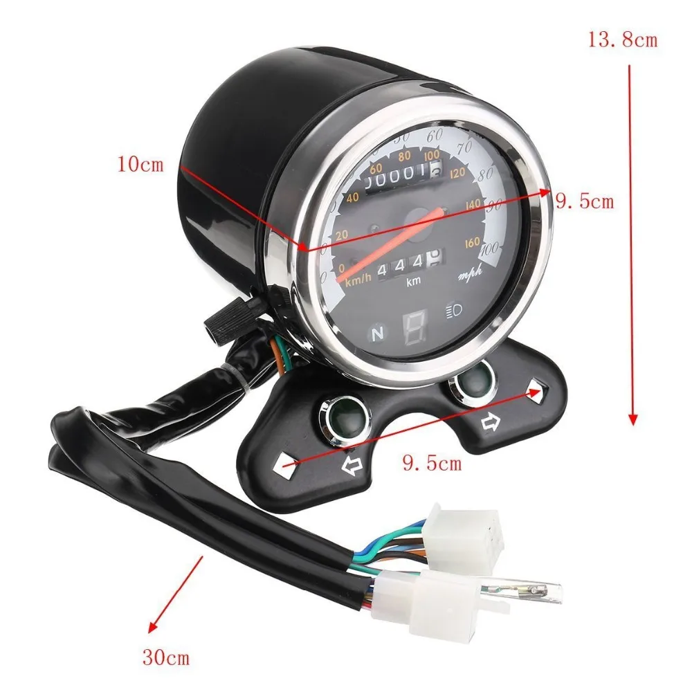 1 шт. мотоцикл спидометр тахометр Speedo метр для Suzuki кафе гонщик Высокое качество Черный 9,5 см одометр спидометр