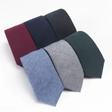 Имитация шерсти галстук сплошной цвет хлопок галстук для мужчин и женщин матовый мягкий Повседневный 6 см галстук сплошной цвет Модный повседневный