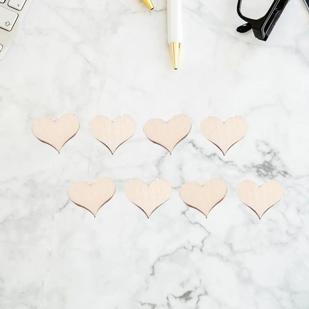 100Pcs Hanging Love Heart Decoration Pendant Wooden DIY Creative Ornaments Decoration Craft for Party Christmas Festival