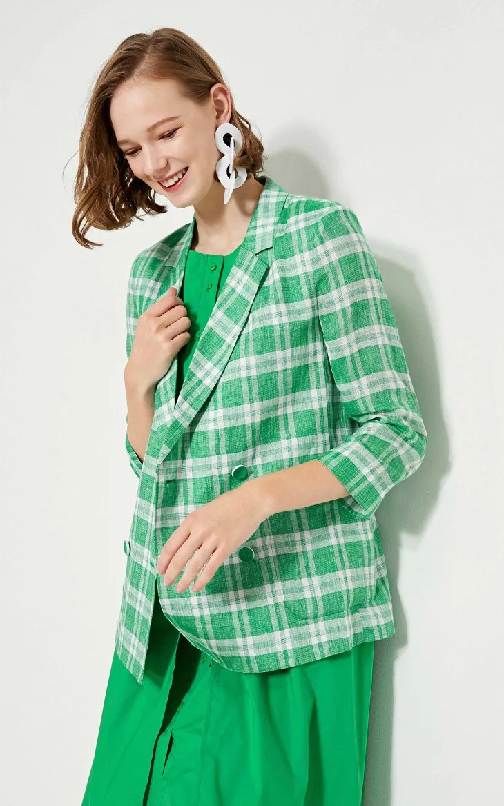 Vero Moda женский льняной клетчатый Тонкий Блейзер | 319208534
