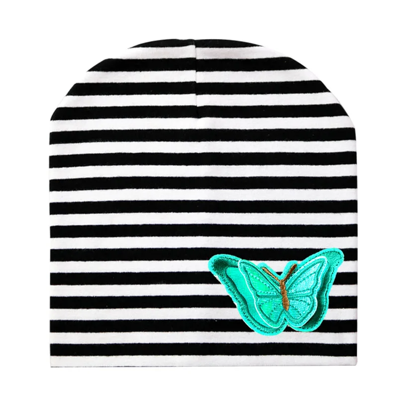 New Baby boy girl hat color butterfly cloth sticker Toddler Infant Beanie Hat Spring Autumn Winter Children's Hats kids beanies