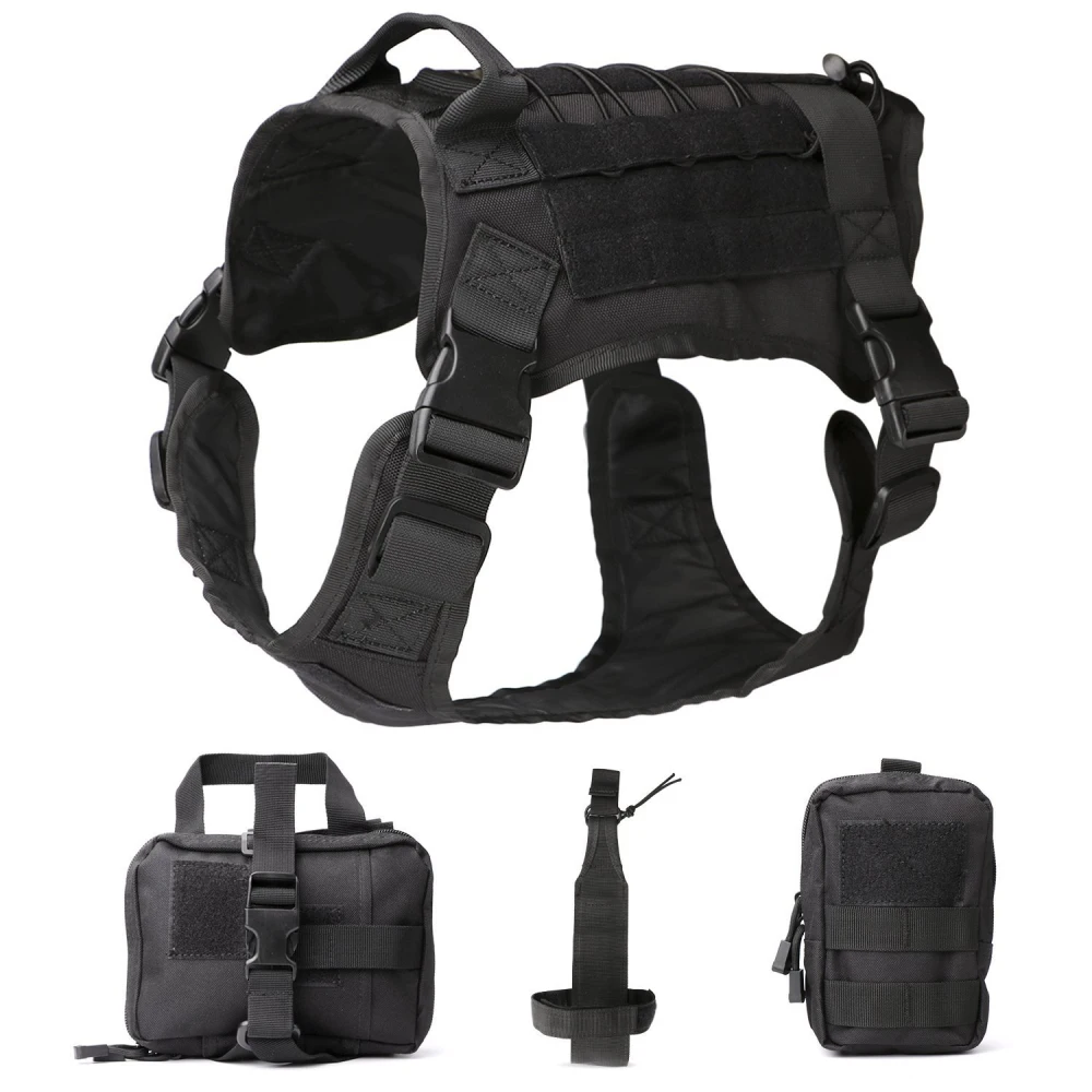 

Military Tactical Dog Harness K9 Working Dog Vest Nylon Bungee Leash Lead Training Running For Medium Large Dogs German Shepherd