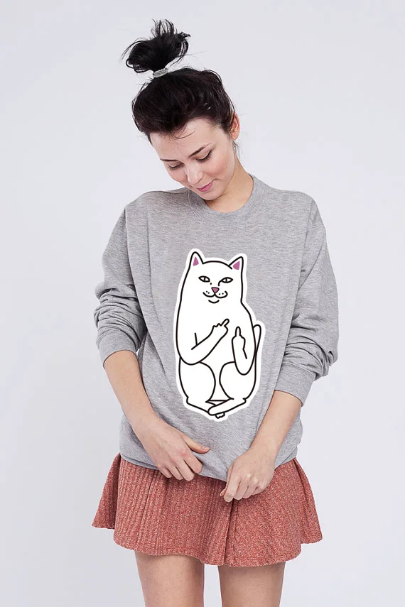 Ripndip Европа и Америка популярный бренд пары Карманный палец дешевые кошка напечатанный рисунок Горячая Толстовка