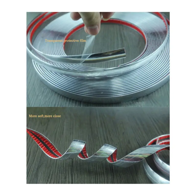 1 рулон анти столкновения полоса ABS 5 м X 18 мм клейкая лампа бампера автомобиля брови отделка