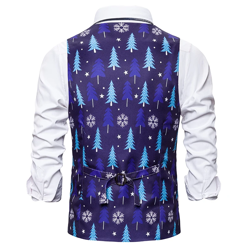 Модный мужской повседневный жилет с рождественским принтом для банкета и бизнеса, Мужская одежда, S-XXL, красивые Топы на бретельках