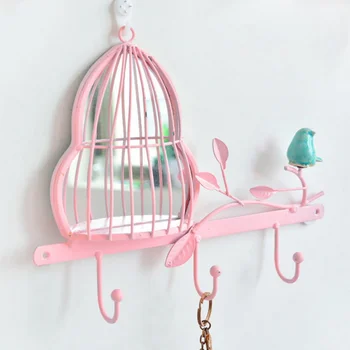 

Concise Bird Cage Shape Storage Rack Wall Mounted Iron Shelf Home Decoration 1PC