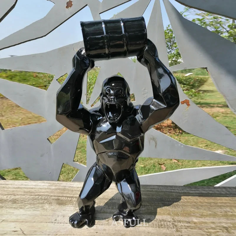 Большая креативная статуя KingKong из смолы фигурка бюста гориллы модель коробка для