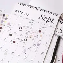 Calendrier mural Simple, mignon, Ins Styles, calendrier Simple, planificateur, horloge, Note, calendrier, maison, montage mural, donghi C8C5, 2022