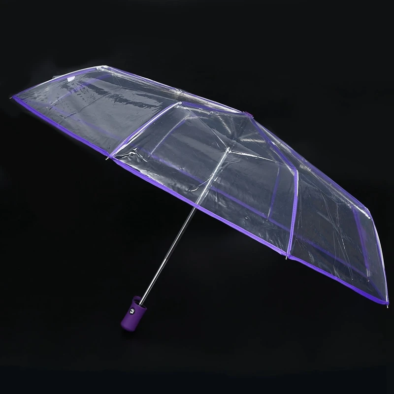 EASY-Transparent Umbrella Automatic Umbrella Rain Women Men Sun Rain Auto Umbrella Compact Folding Windproof Style Clear umbrell