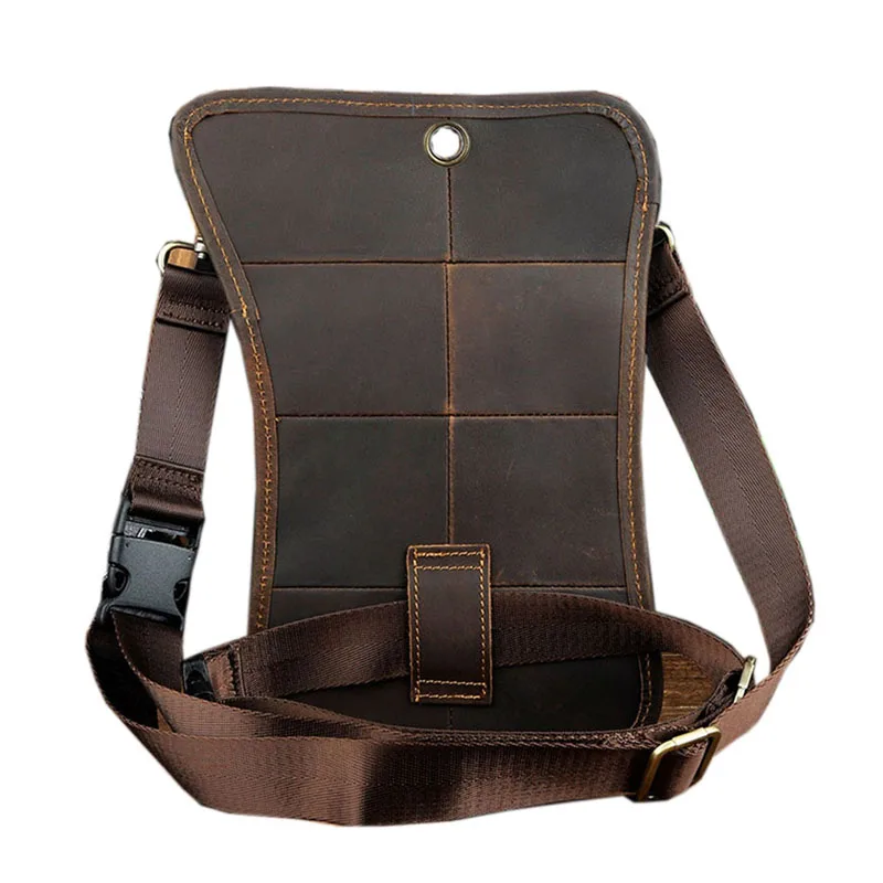 Мужская кожаная поясная сумка-мессенджер, повседневная сумка на плечо, на бедро, на пояс, на крючок, поясная сумка в стиле милитари, для мотоцикла