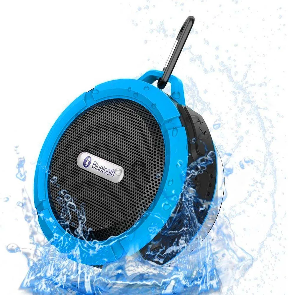 Синий Компактные беспроводные переносные динамик bluetooth водонепроницаемый открытый Душ динамик сабвуферы радиоприемник с громкоговорителем TF карта - Цвет: Синий