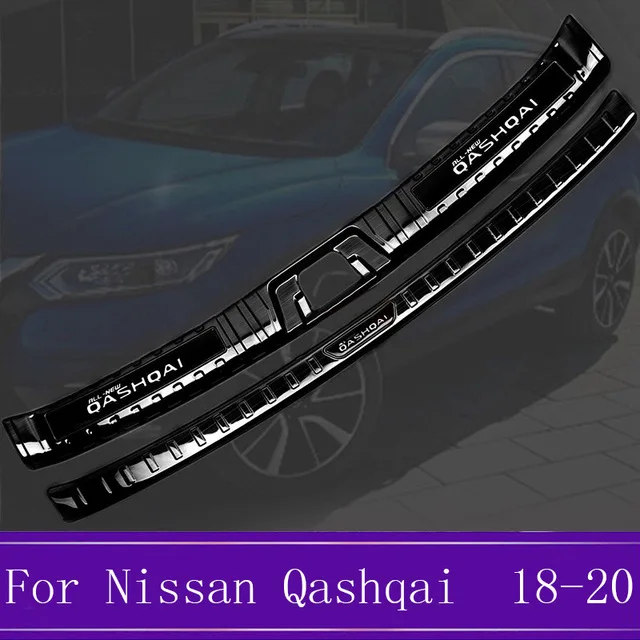Для Nissan Qashqai J11 Авто Задний бампер протектор порога багажника протектора накладка- Нержавеющая Сталь автомобильный Стайлинг аксессуар fa - Цвет: Черный