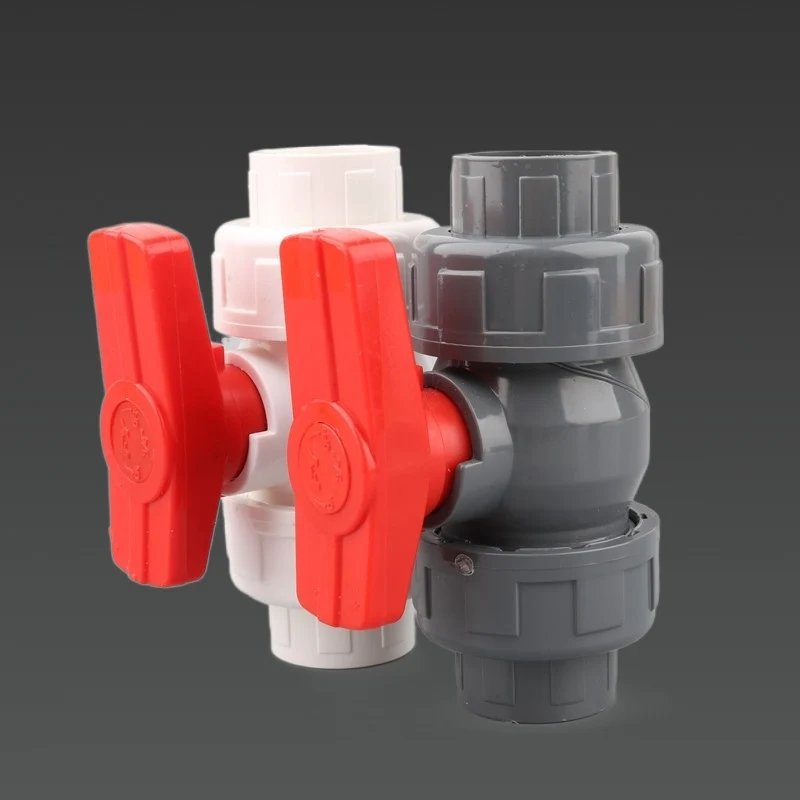1pc PVC Union Ball Valve 50mm Water Pipe Ball Valve Garden Irrigation Aquarium Fish Tank PVC Pipe Tube Valve