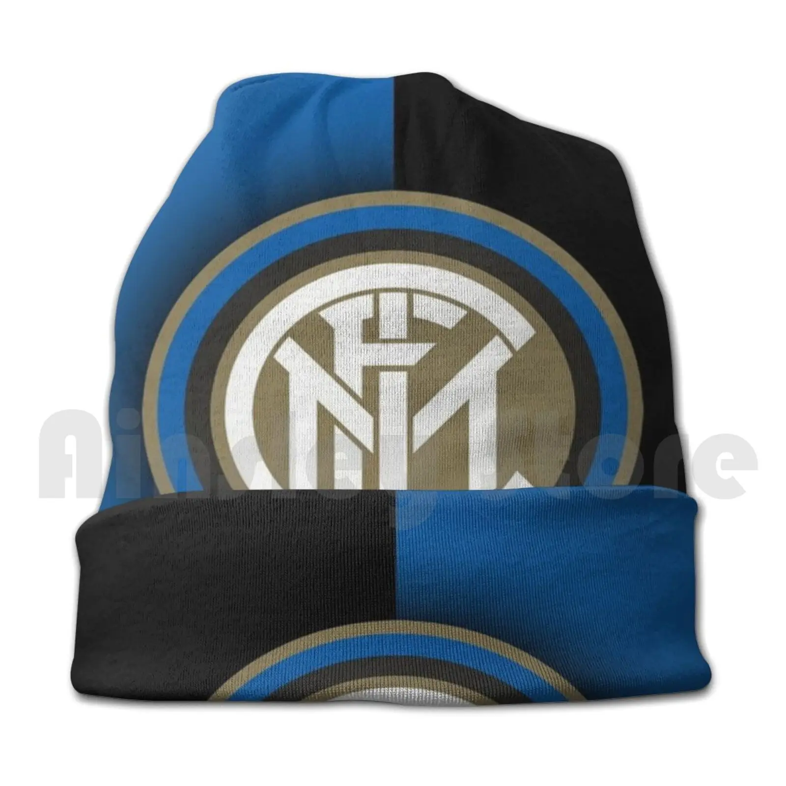 Beanies Knit Hat Hip Hop Soccer Football Euro Club Italy Inter black skully hat