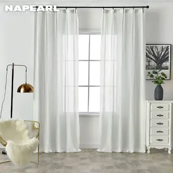 

NAPEARL 1 Piece Stripe Design Tulle Elegant Modern Curtains for Bedroom Windows Living Room Home Decor All Match Simple