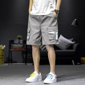 

2020 summer new pants Japanese fashion trend men's youth popular five-point pants running track and field large size shorts