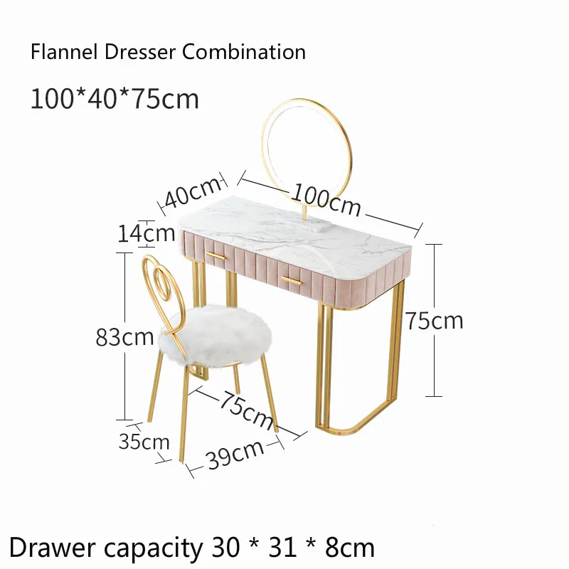 Мраморный туалетный столик для спальни современный минималистичный маленький