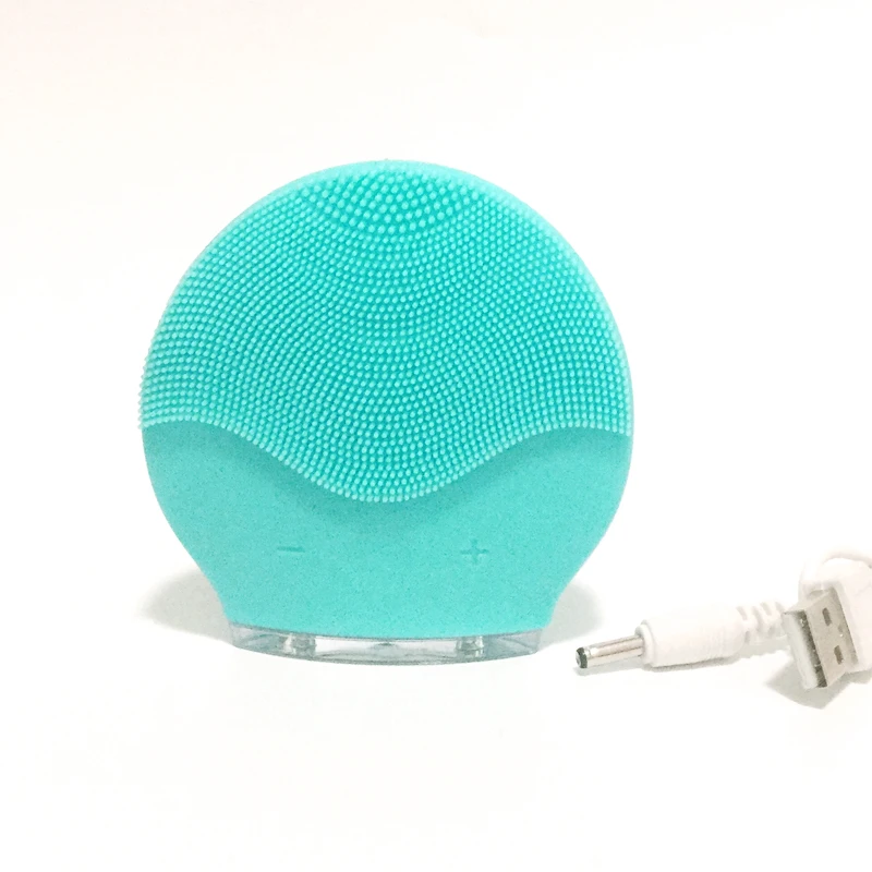 blue No box Очищающая щетка для лица Мини силиконовая Очищающая электрическая Бытовая мойка Водонепроницаемая ультразвуковая моющая щетка Очищающая поры лицо SU214 - Цвет: blue No box