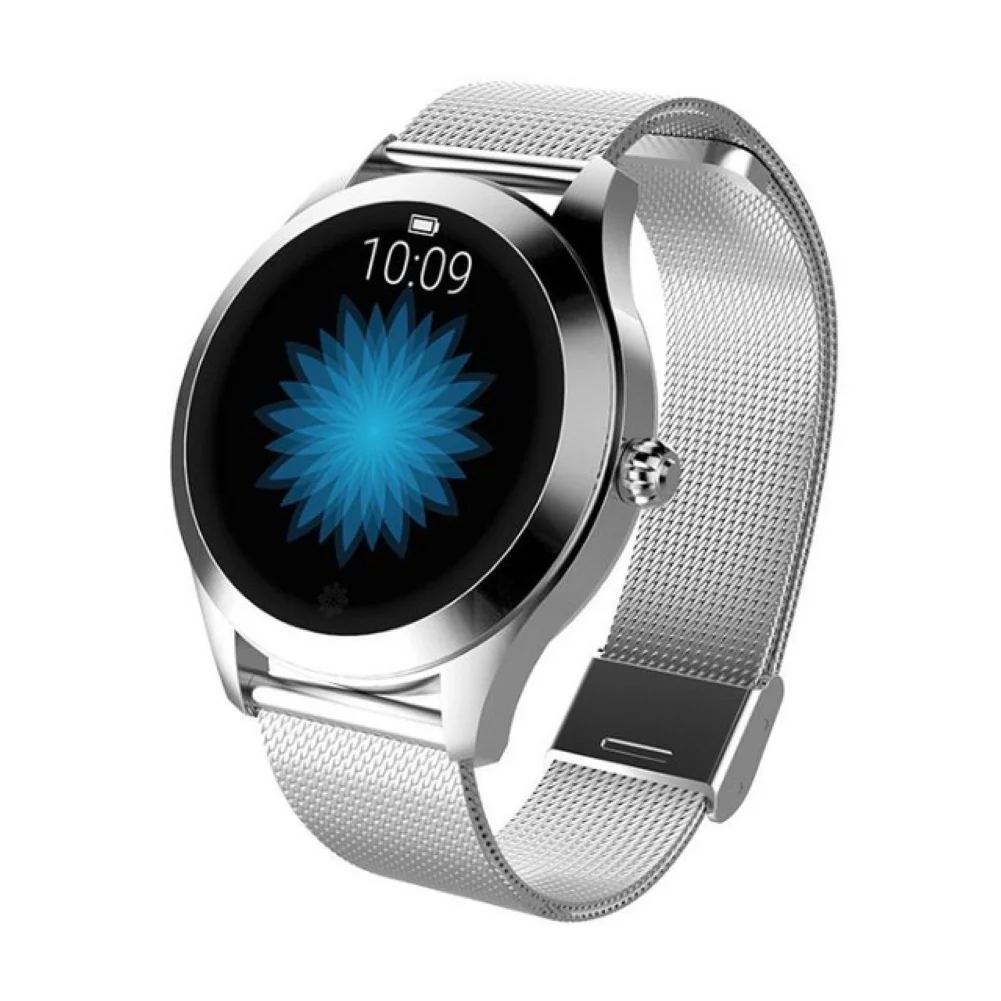 IP68 Водонепроницаемые Смарт-часы для женщин Прекрасный браслет монитор сердечного ритма мониторинг сна умные часы для IOS Android - Цвет: Серебристый